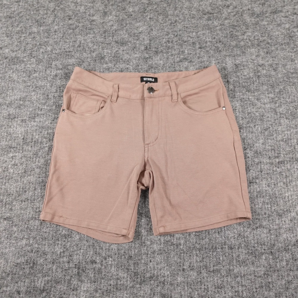 ST33LE Shorts Mens 26‎ Brown Stretch Denim Style Casual Slim Fit 6" Inseam